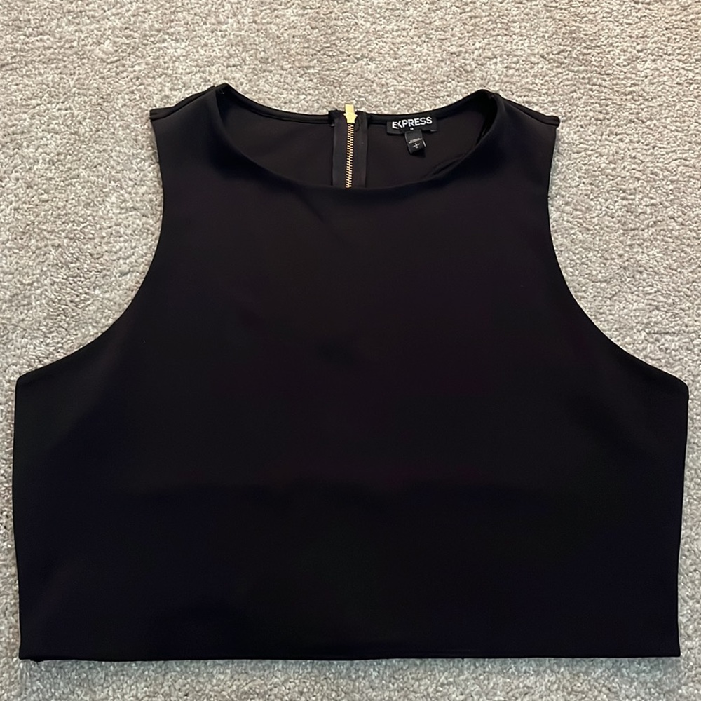 EXPRESS Crop Top Zipper Back with Cut Outs (L)